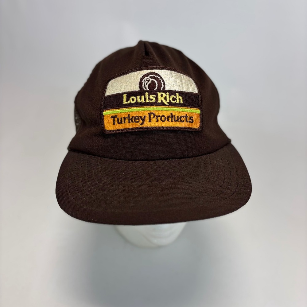 Louis Rich Turkey Products‎ Trucker Hat Mens OSFA Brown Vintage Snapback USA